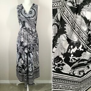 SOMA Halter Maxi Dress XL Sleeveless Tropical Floral Resort Vacation Festival